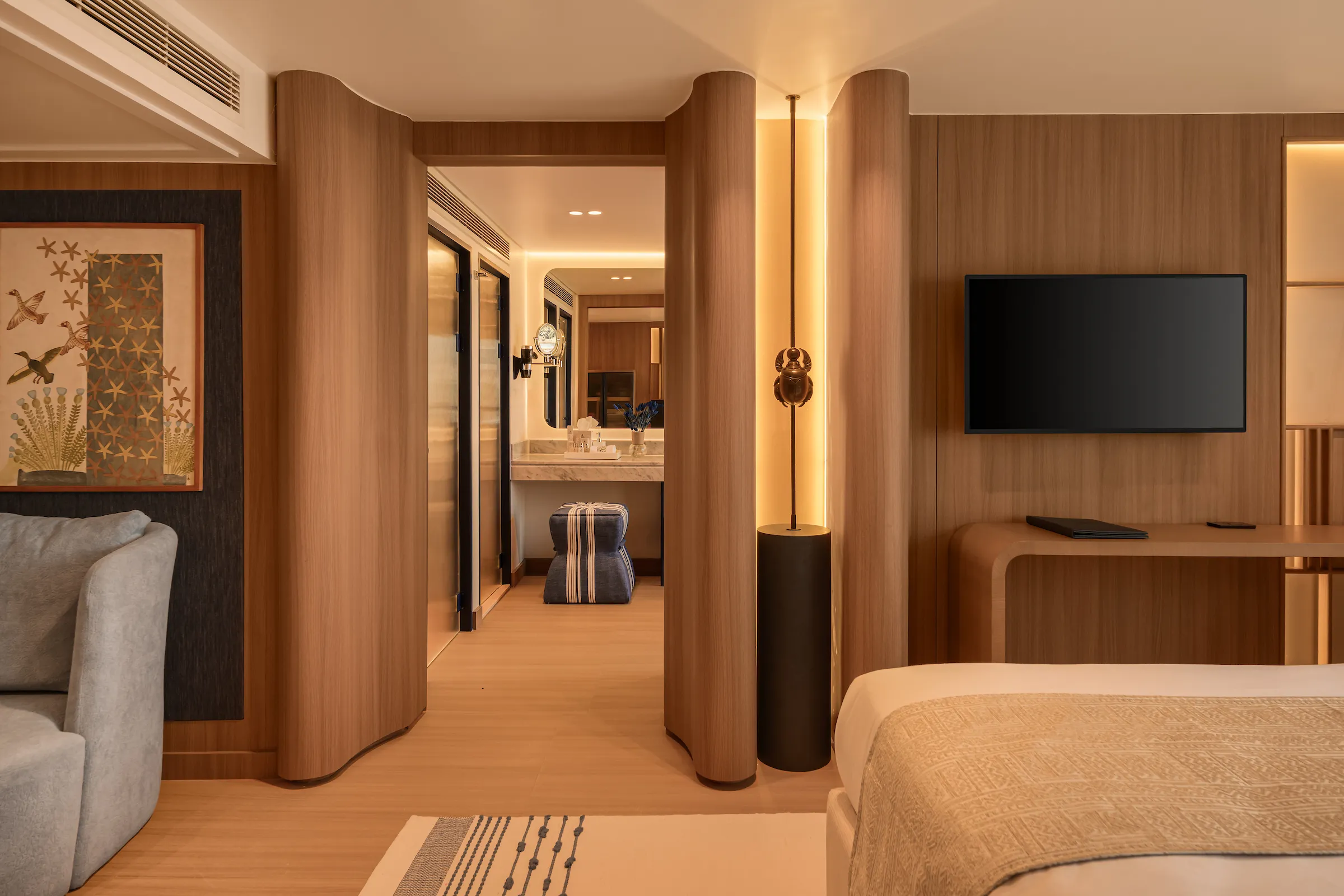 Cabin aboard the Le Fayan Suites Nile Cruise Nile cruise
